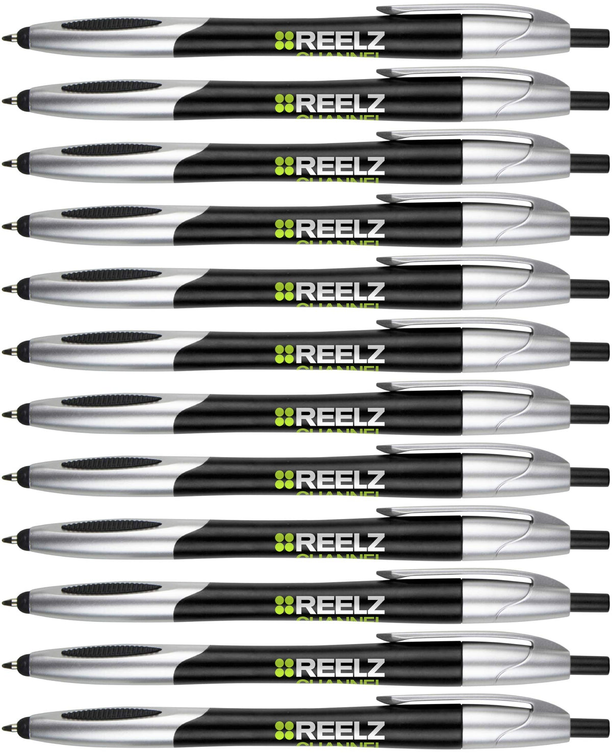 The Glide Ballpoint Pen with Stylus. Click action Custom Personalized Black writing ink. Full color