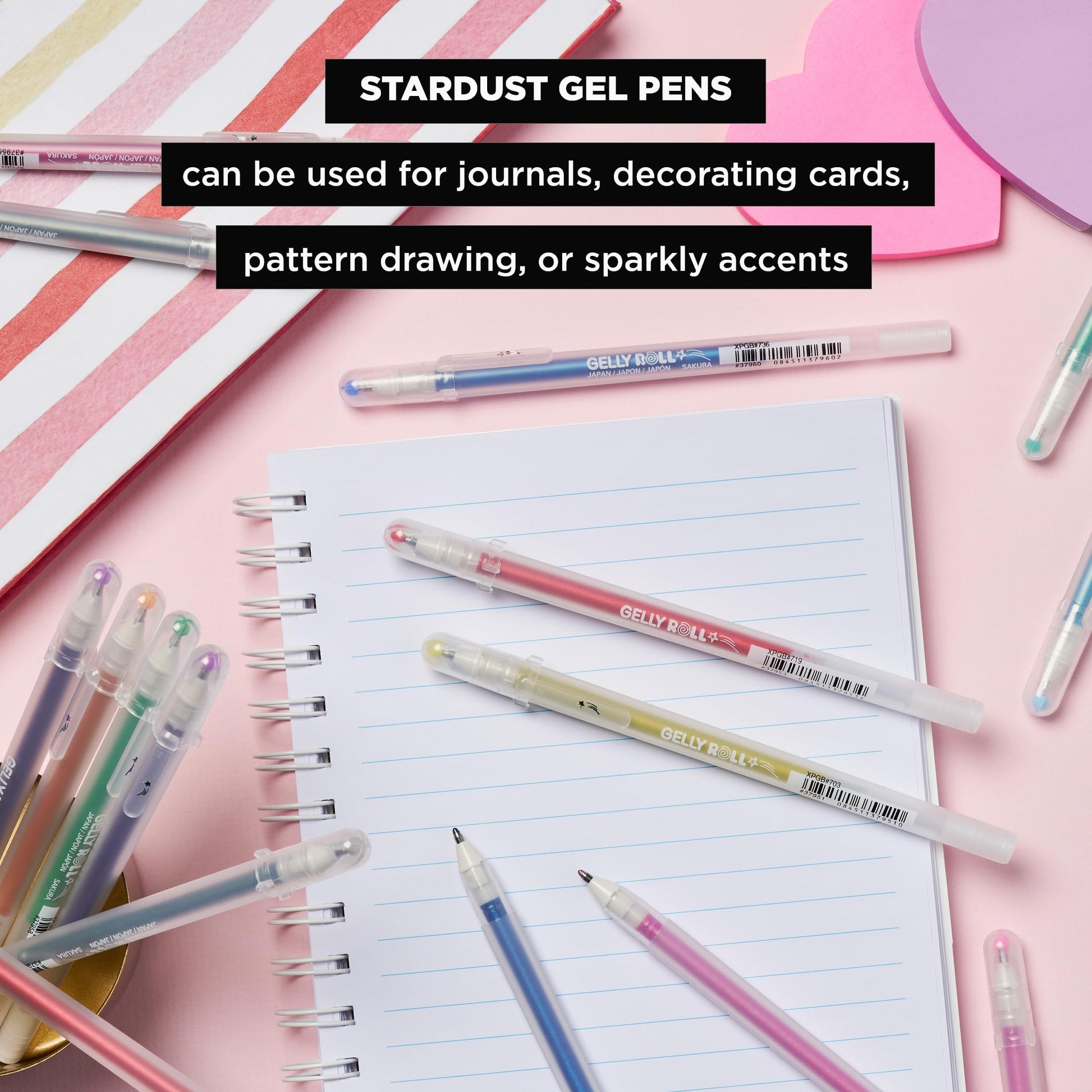 Sakura Gelly Roll Stardust Glitter Gel Pens, Assorted, Bold Line, 16 Pack