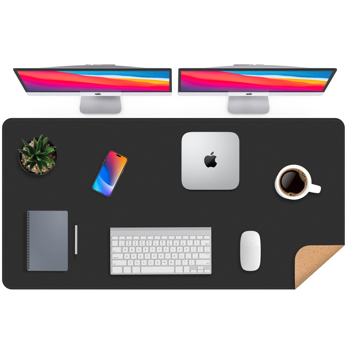 AFIING Large Desk Mat, 47" x 23.6", Black