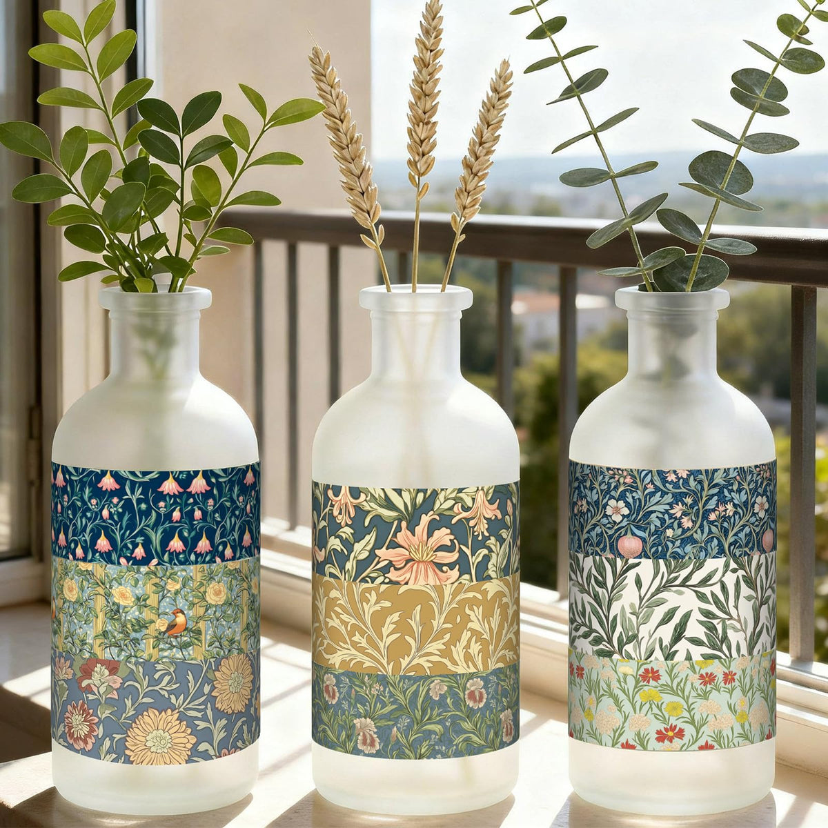 YooNotee 12 Rolls Floral Washi Tape Set,Earthy Tones,William Morris