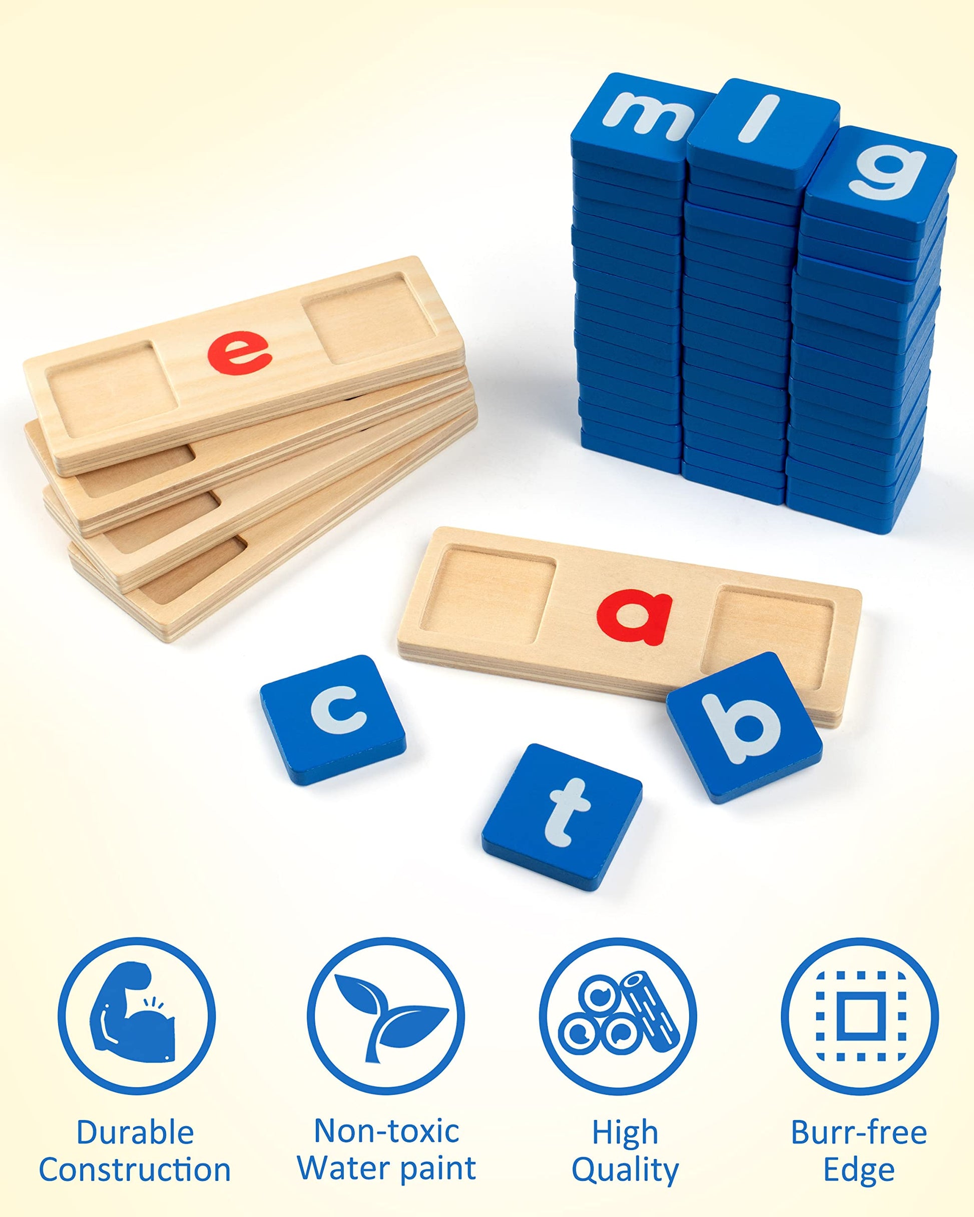 Coogam Wooden Short Vowel Reading Letters Sorting Spelling Games, Site CVC Words Learning