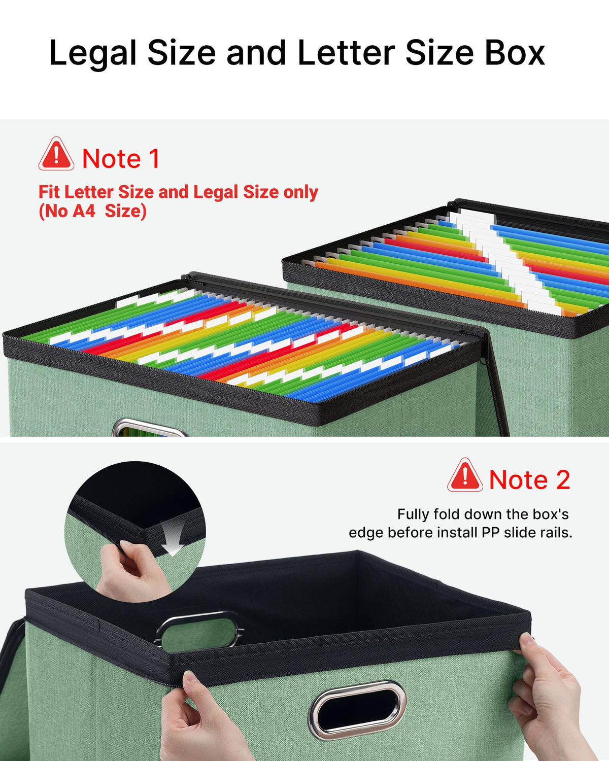 Oterri File Box Large 1-Pack Hanging Organizer for Letter/Legal-Size Folder
