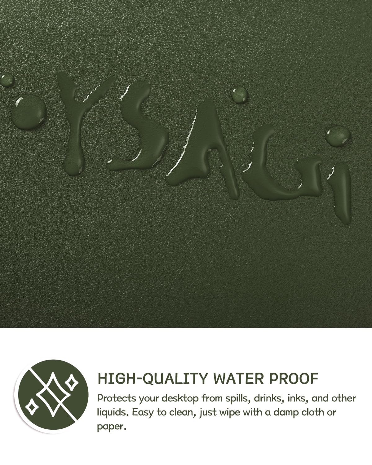YSAGi Non-Slip Leather Desk Pad L Size, Waterproof Laptop Computer Desk Keyboard Mat, Table