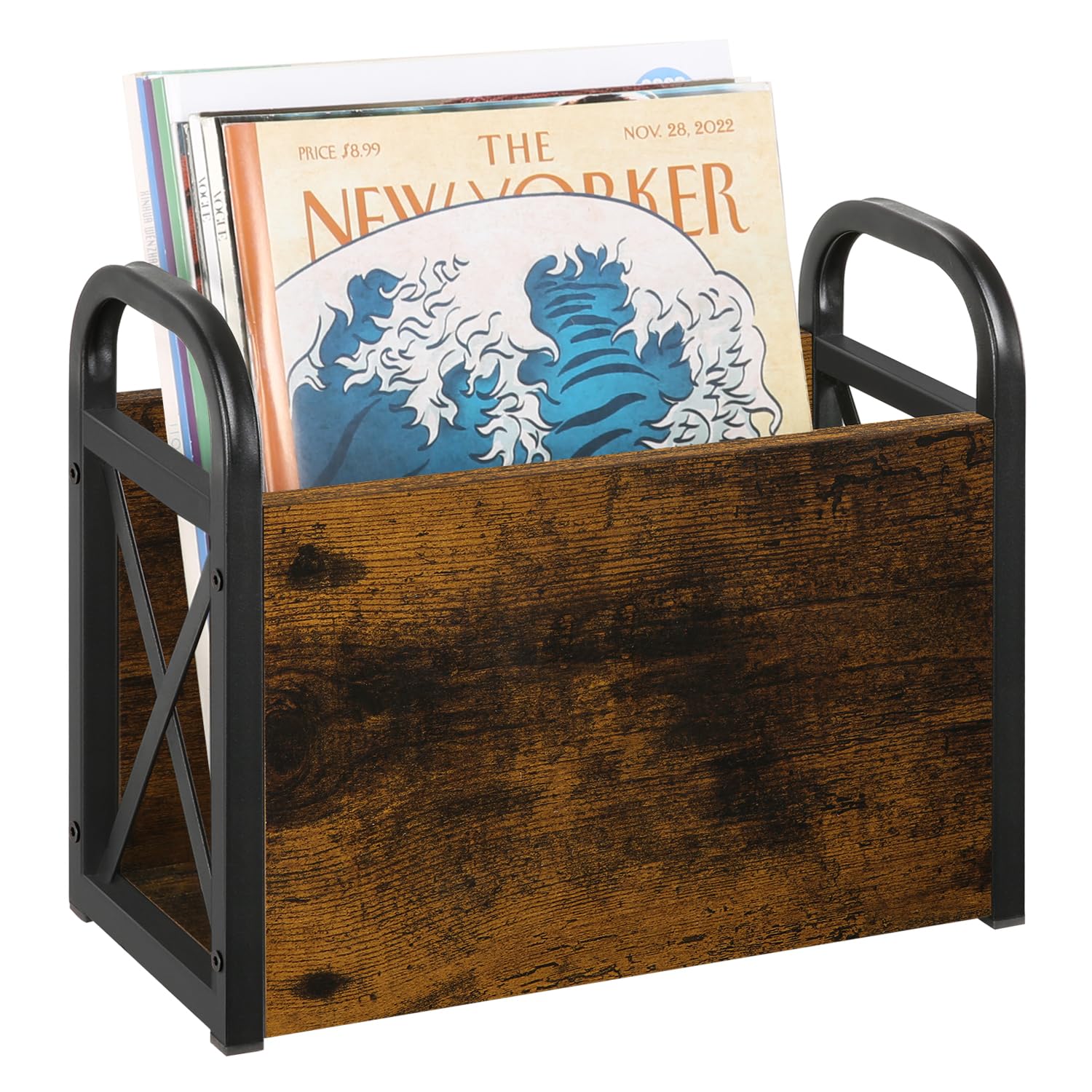 YINMIT Magazine Holder, Magazine Rack Floor, Magazine Storage Basket, Folder Organizer Bin for
