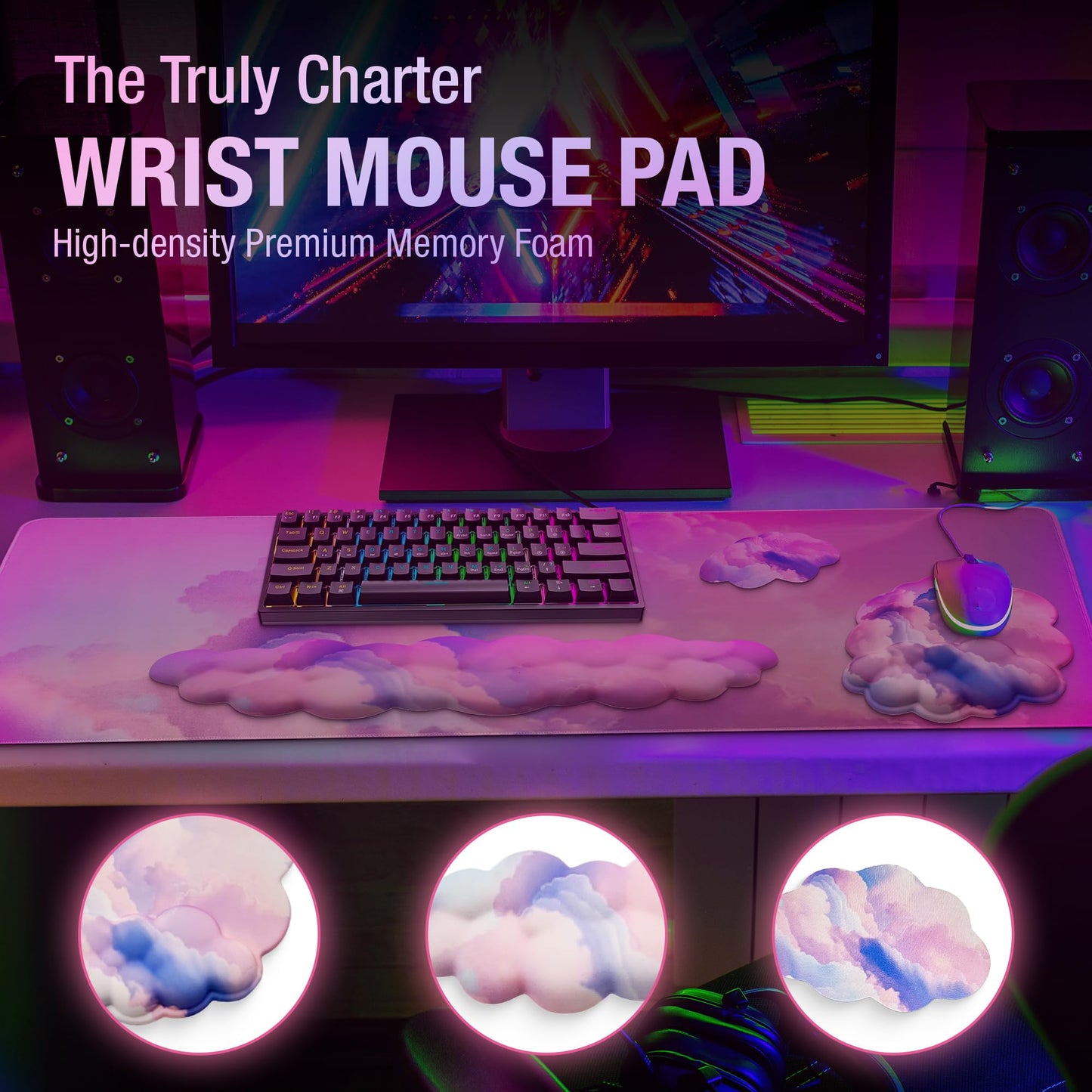 TheTrulyCharter Premium Quality Cloud Wrist Rest Keyboard, Mouse Pad, Wrist Rest Pad, Wrist Rest
