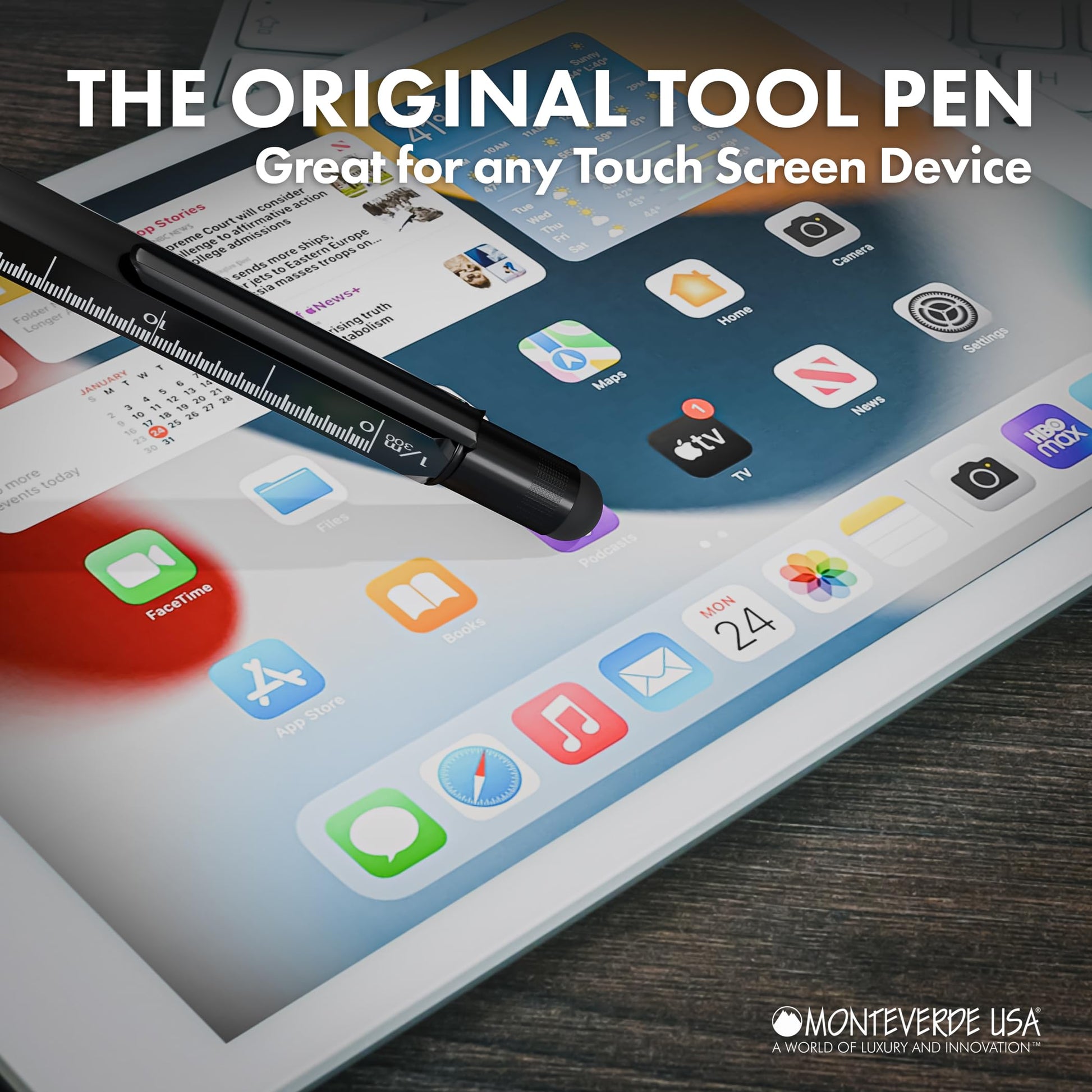 Monteverde USA 9-in-1 Tool Ballpoint Pen in Black – Multifunctional Pen with Stylus, Screwdrivers