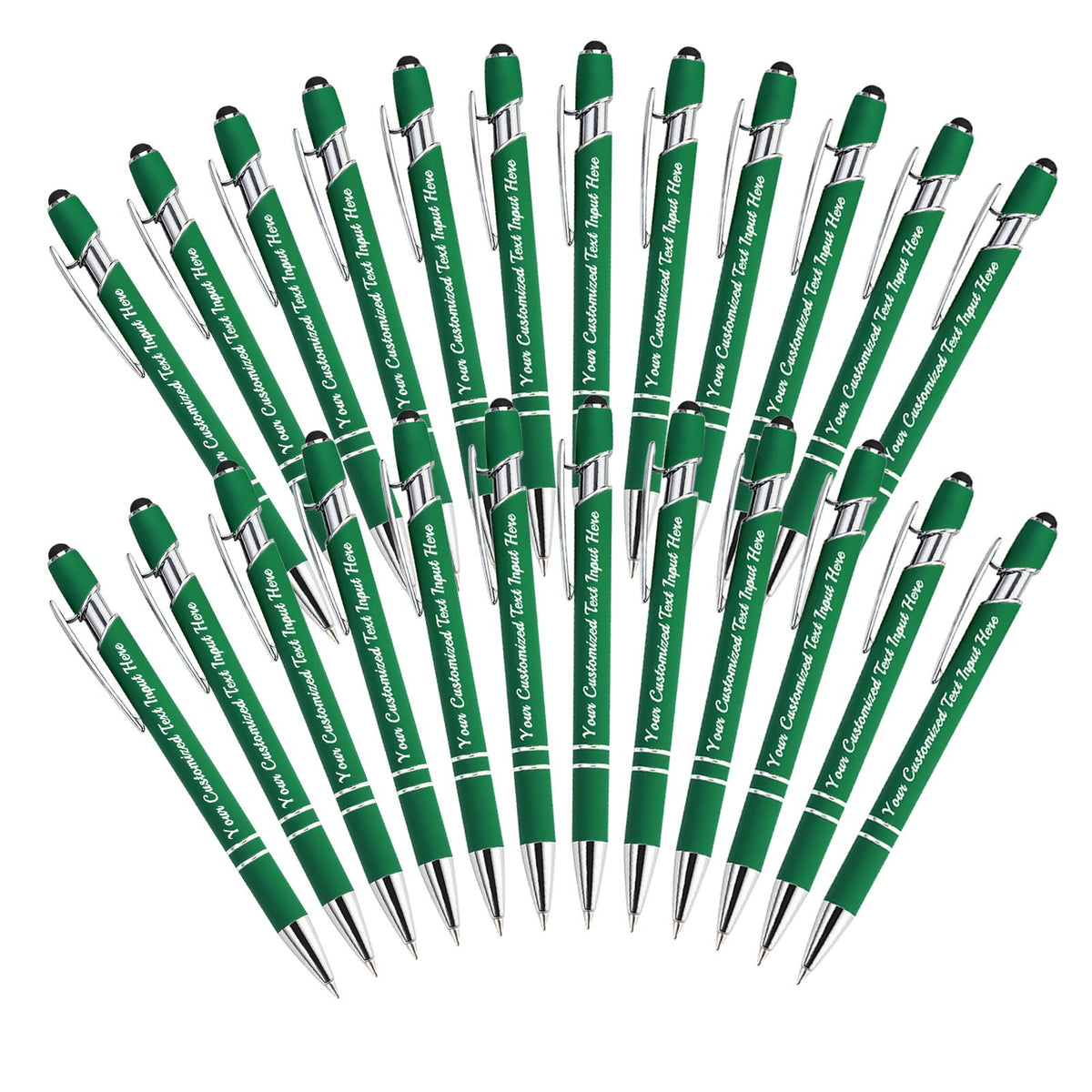 Betenshtresk Personalized Ballpoint Pen 24pcs, Custom Pens Free Engraved Bulk with Name Logo, Soft