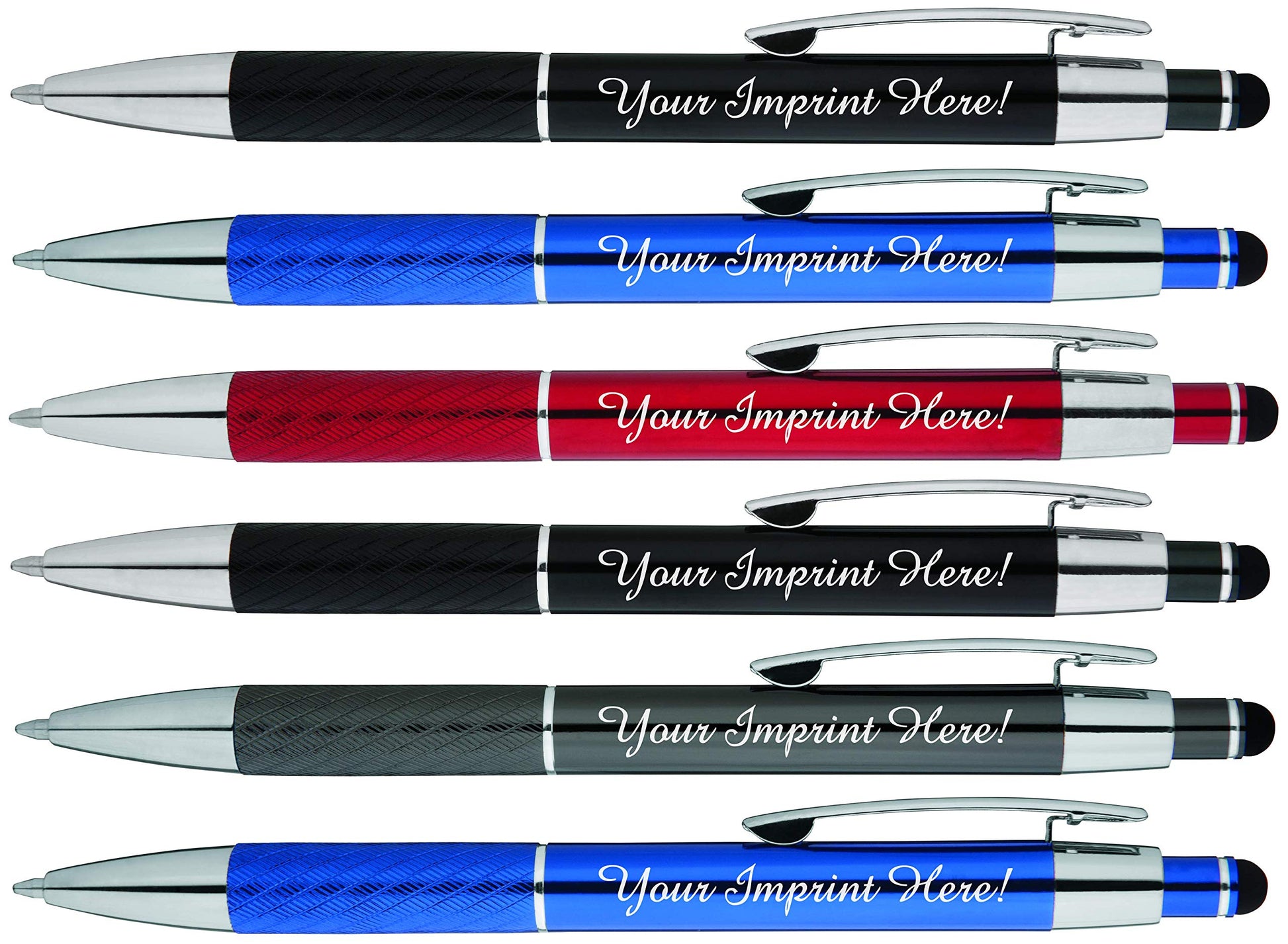 Customized Pens with Stylus - The Prestige Metal Pen - Custom Printed Name Pens with Black Ink