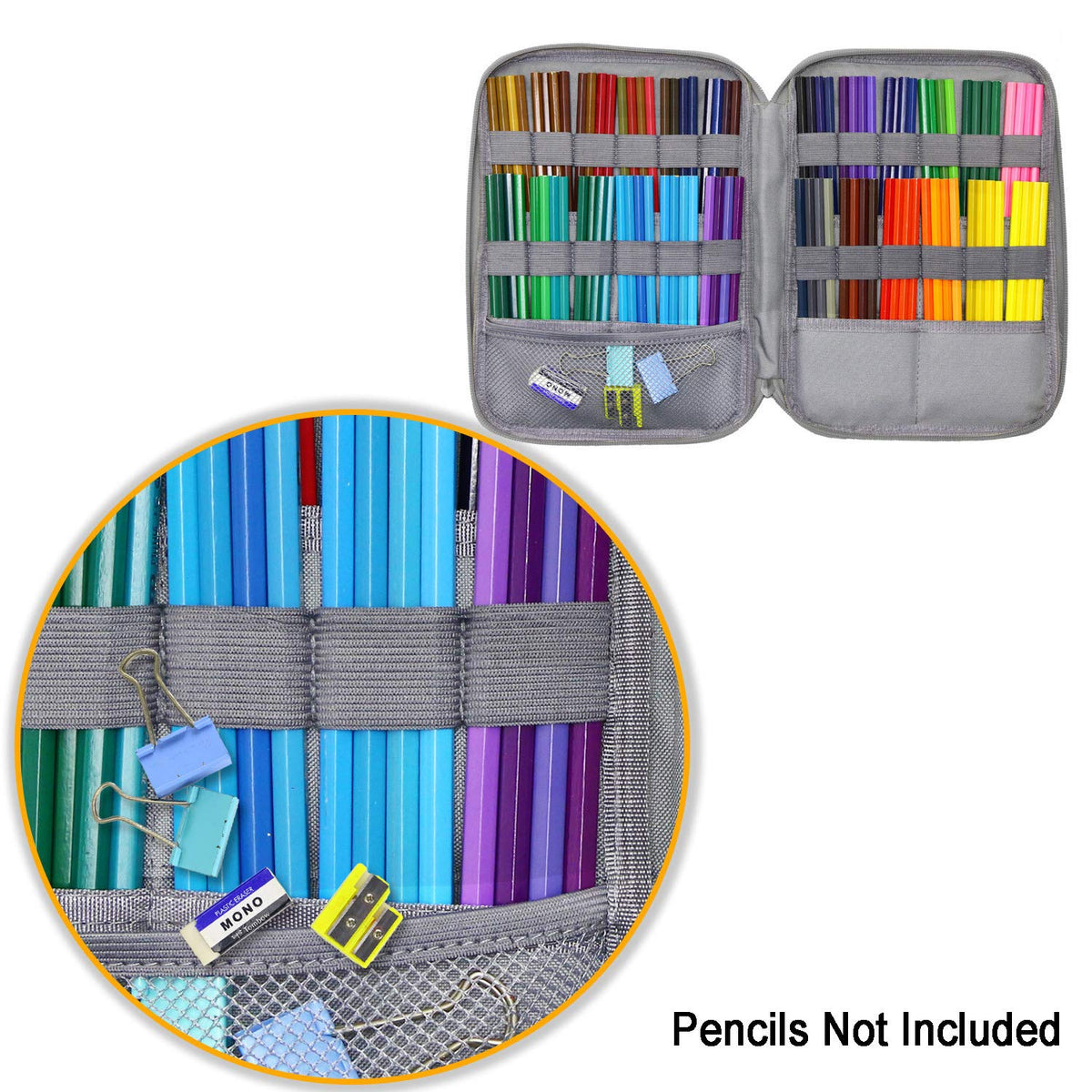 YOUSHARES 96 Slots Colored Pencil Case, Large Capacity Pencil Holder Pen Organizer Bag with Zipper