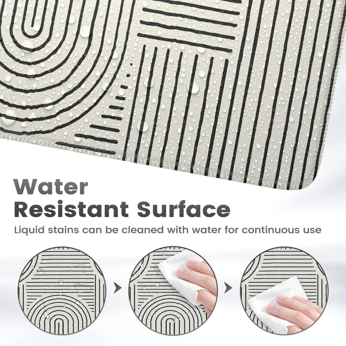 iCasso White Desk Matt for Desktop, Cute Desk Pad Mat, White