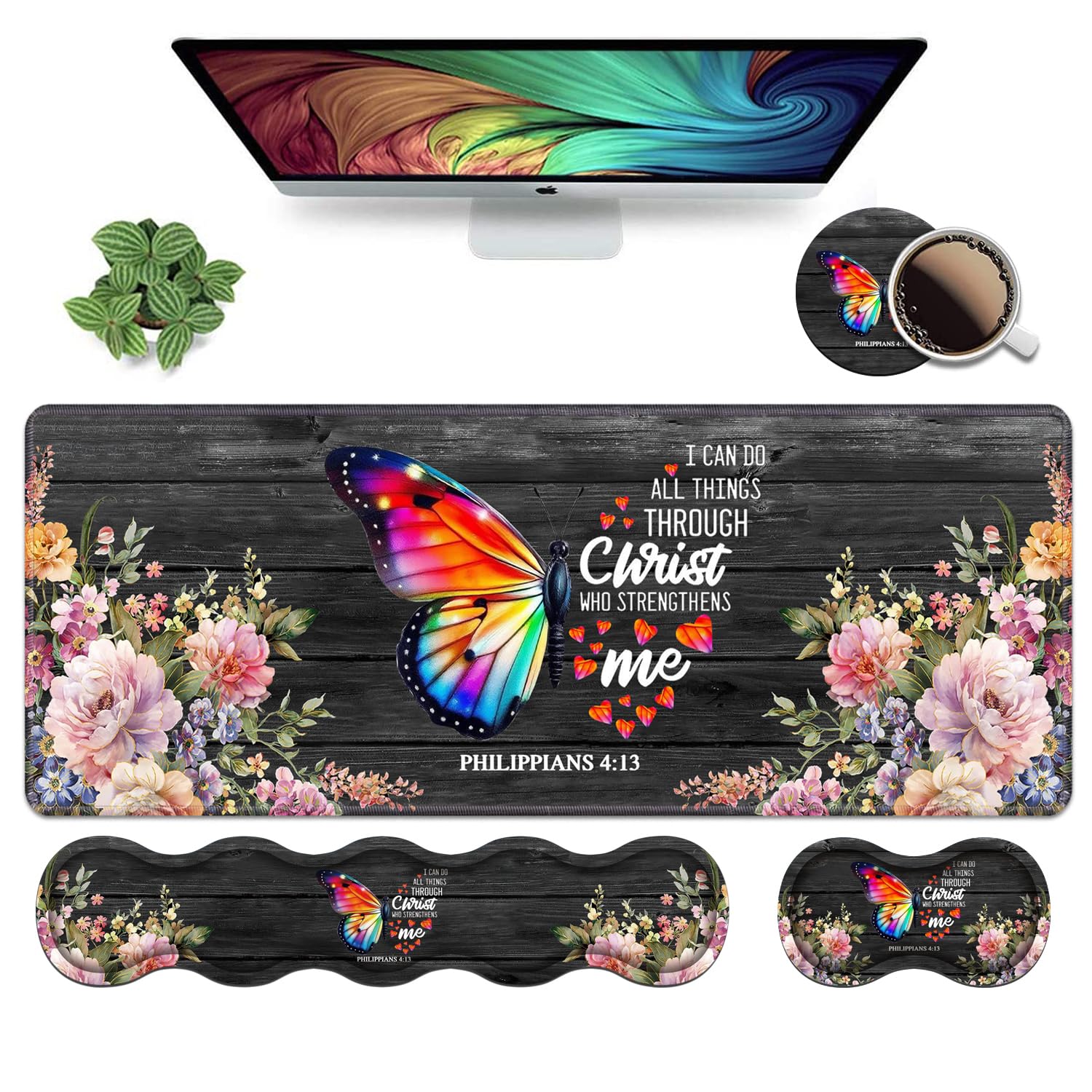 Ergonomic Keyboard Wrist Rest & Mouse Pad Wrist Rest Set, Large XXL Gaming Desk Mat 31.5"x 11.8"