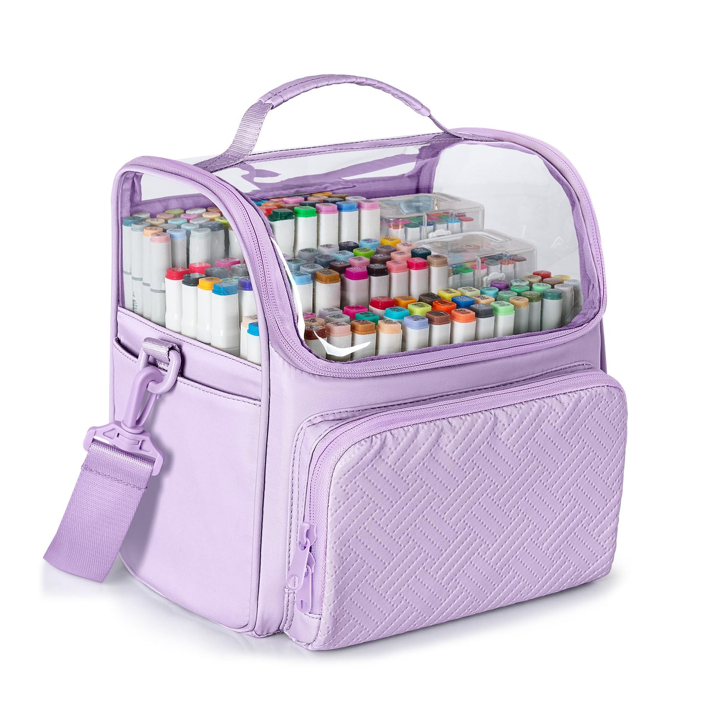 Rexmica Large Marker Organizer Case Storage Bag for 180 Marker Pen, Purple