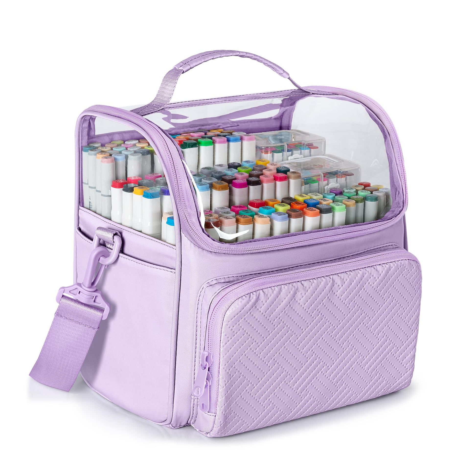 Rexmica Large Marker Organizer Case Storage Bag for 180 Marker Pen, Purple