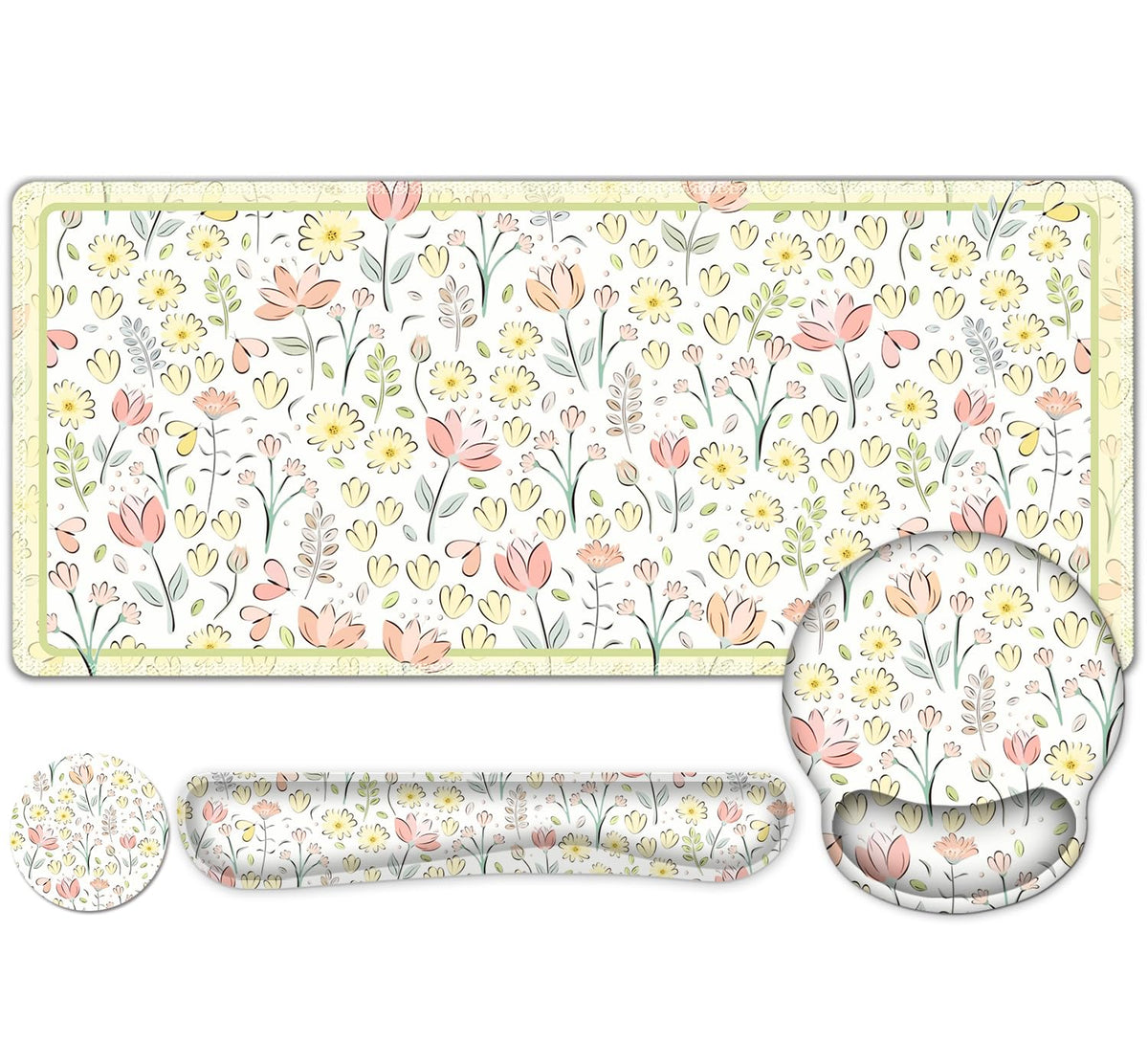 NXZGO Desk Mat, 4in1 Large Mouse Pad with Wrist Rest, Cute Desk Mat, Anti-Slip XXL Computer