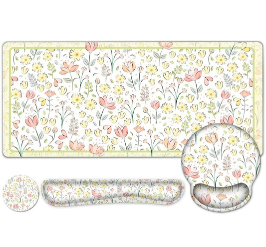 NXZGO Desk Mat, 4in1 Large Mouse Pad with Wrist Rest, Cute Desk Mat, Anti-Slip XXL Computer