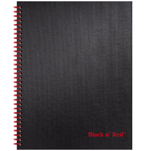 Black n' Red Notebook, Business Journal, 11" x 8-1/2", 70 Sheets, Ruled, Optik Paper, Scribzee App