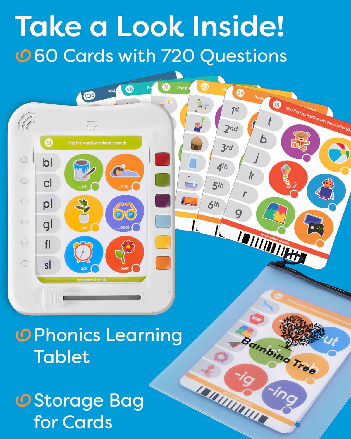 Phonics Machine Learning Pad - Electronic Reading Game for Kids Age 5-11 - Learn to Read with 720