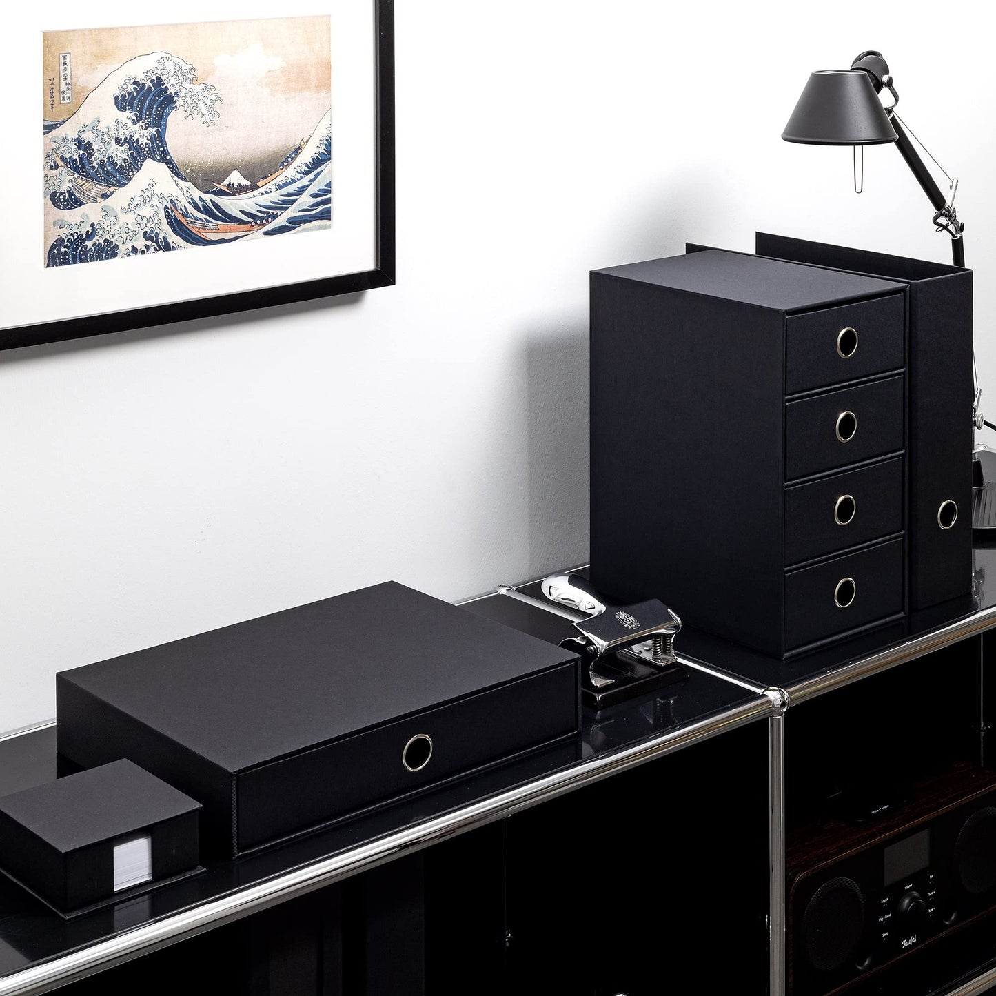 Rossler Soho A4 1 Drawer Filing Storage Box - Black