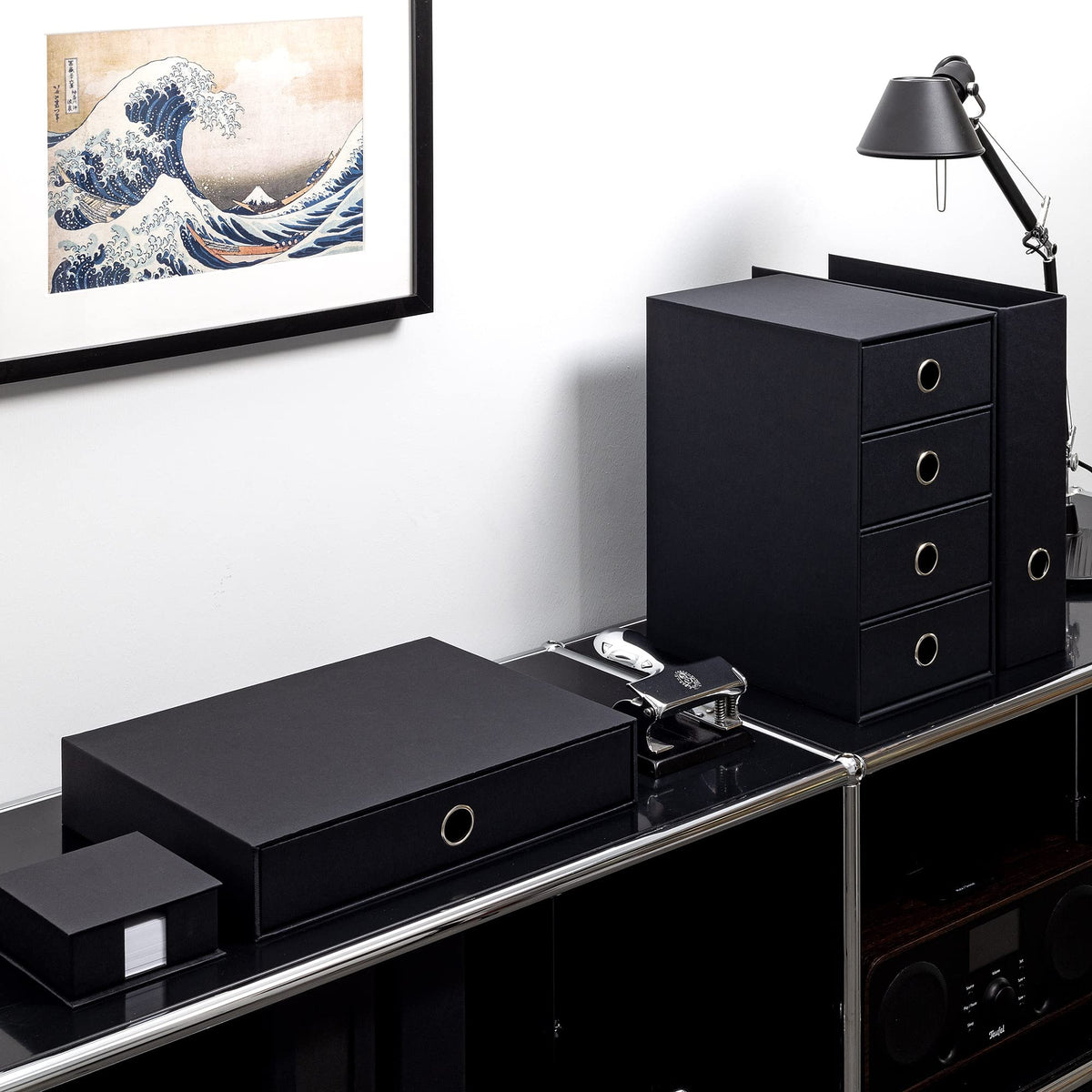 Rossler Soho A4 1 Drawer Filing Storage Box - Black