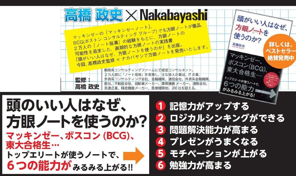 Nakabayashi RP-A402DN Masashi Takahashi x Nakabayashi Logical Sink Notebook, A4, Black Gray