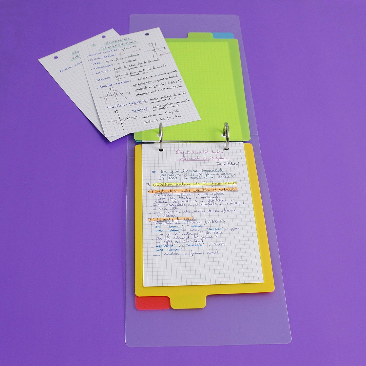 Viquel - Dividers for Index Cards 14.8 x 23.5 cm in Plastic - Dividers neon Colours