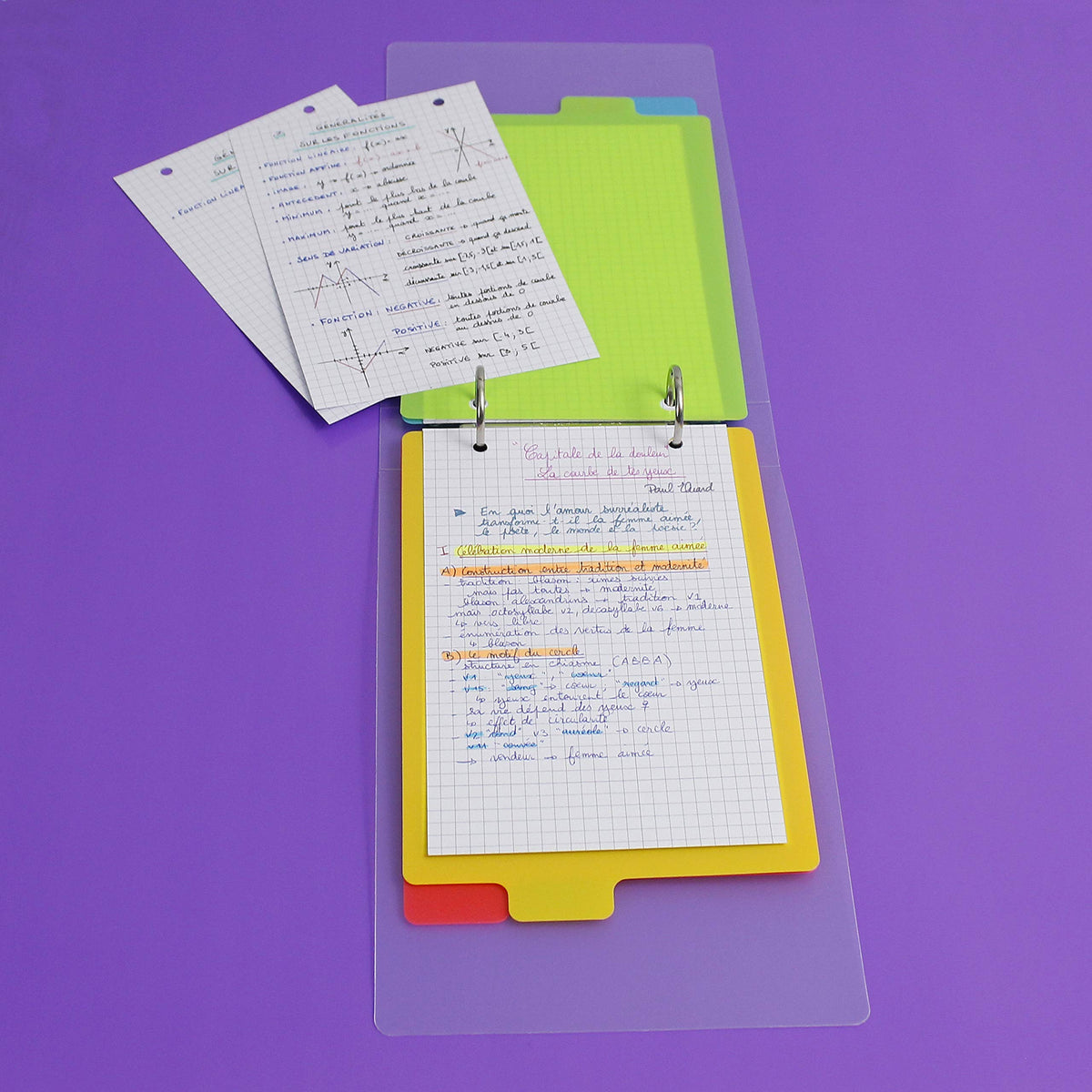 Viquel - Dividers for Index Cards 14.8 x 23.5 cm in Plastic - Dividers neon Colours