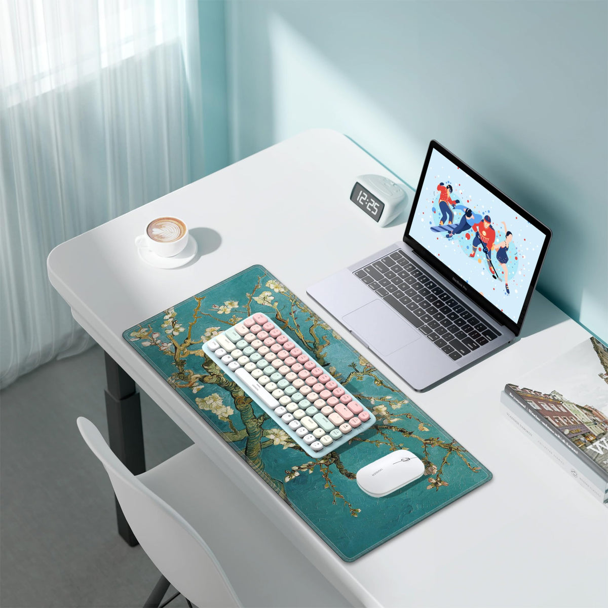 LL-COEUR XXL Landscape Gaming Mouse Pad Computer Keyboard Mat Office Desk Pad (Apricot, 27.5" x