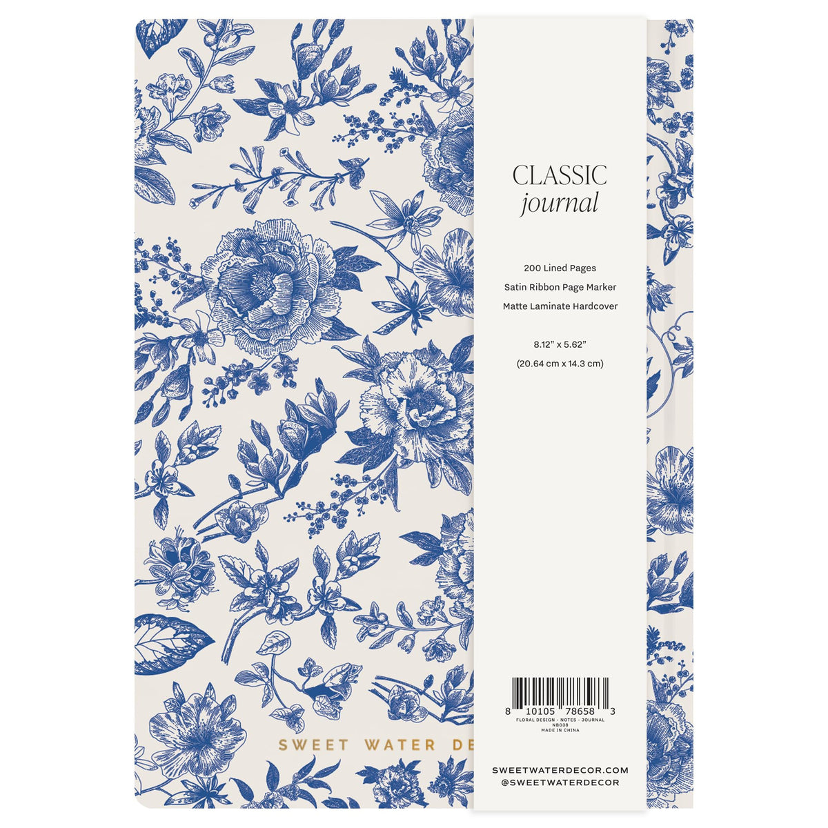 Sweet Water Decor Notes Journal, Cute Lined Composition Notebook for Women, 100 Ruled Pages for