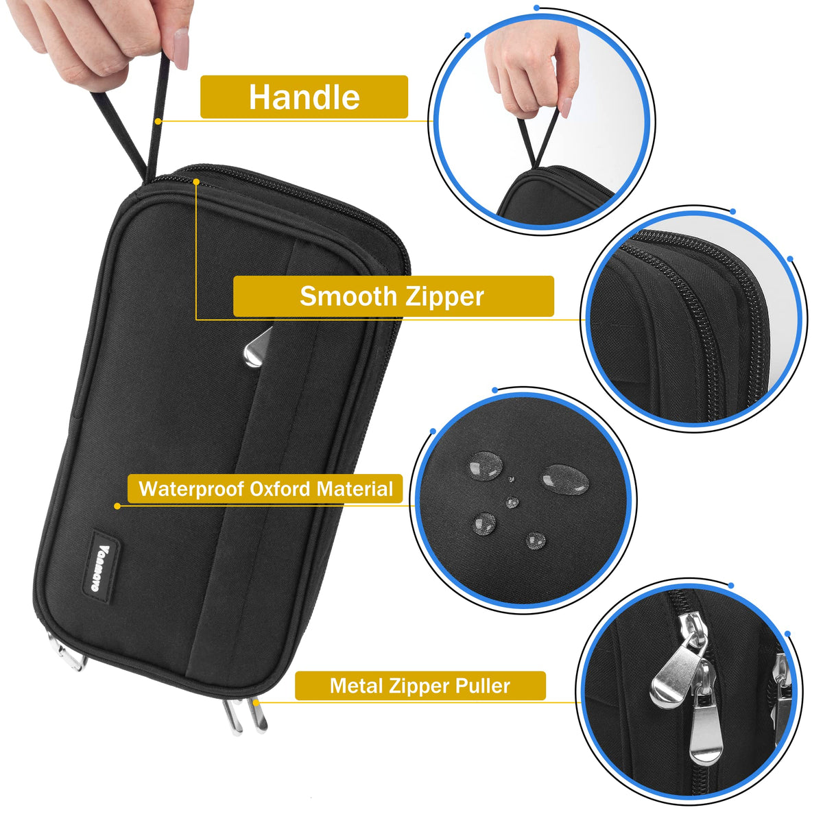 Pencil Case Big Capacity Pen Pouch Large Storage Holder Marker Pen Bag Durable 3 Compartment School
