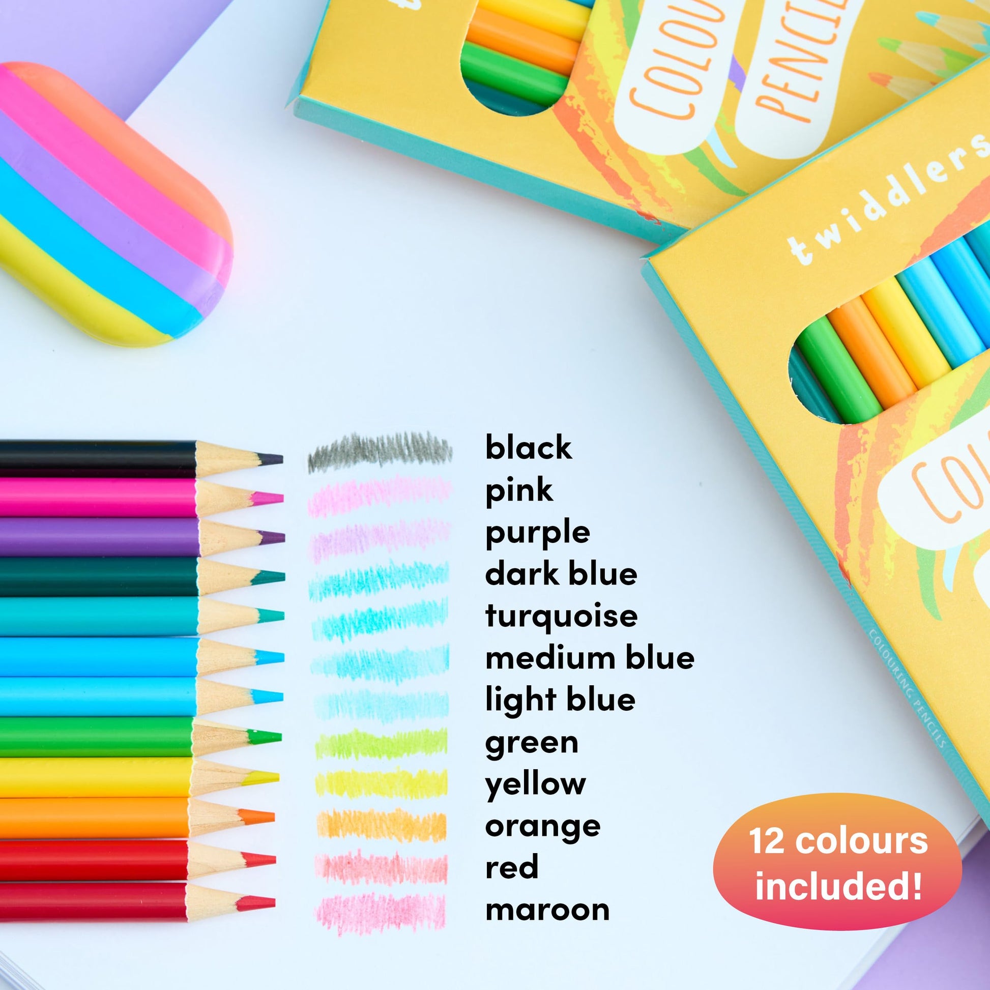 THE TWIDDLERS 24 Packs of Colored Pencils, 12 Pencils Per Box, 288 Bulk coloring pencils - 7"