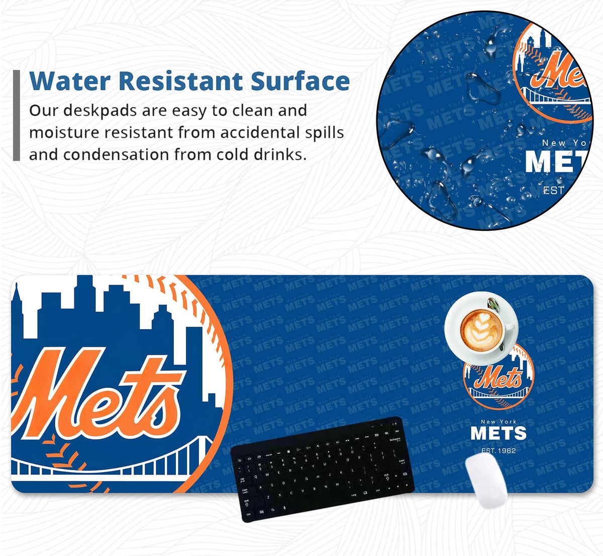 Tmoschops Waterproof Mouse Pad - Extended Contour Mouse Mat for Home and Office, Large Gaming