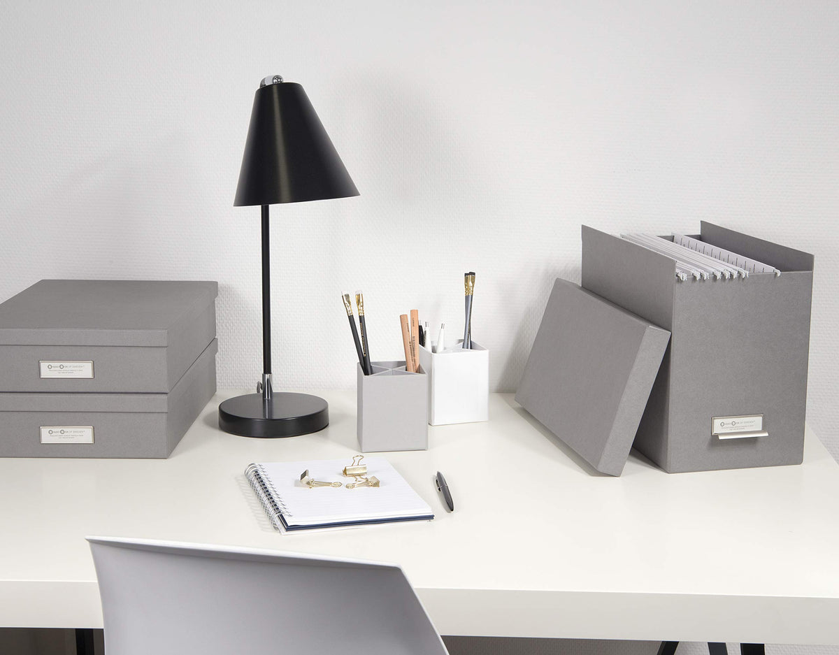Bigso John Fiberboard Label Frame Desktop File Storage Box - Document Organizer for Important