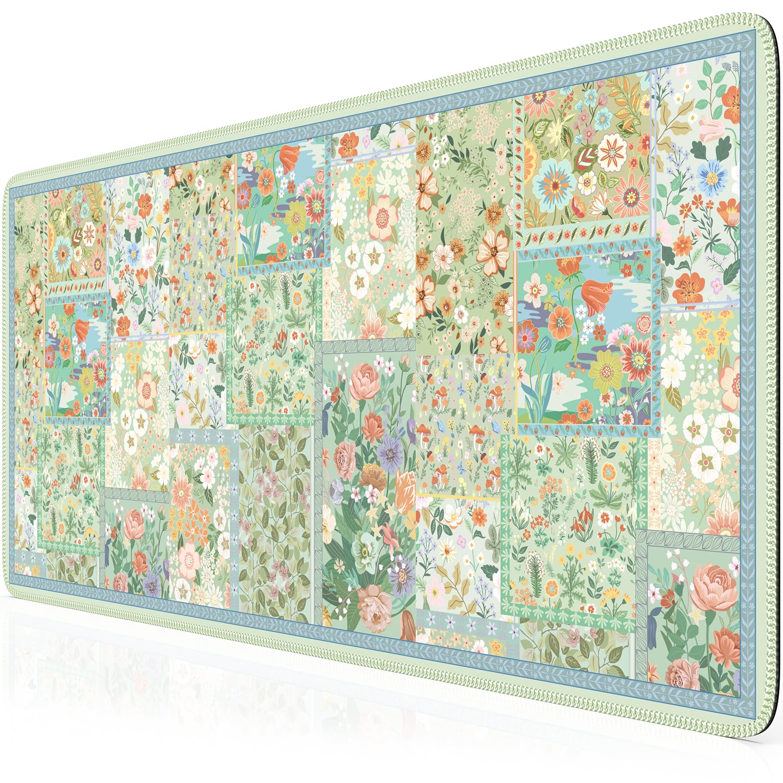 HAOCOO Green Desk Mat, Big Mouse Pad for Keyboard, Non-Slip Rubber Base