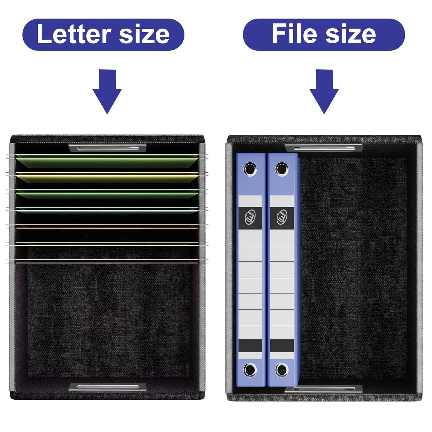 Huolewa File Organizer Box with Lids, Collapsible File Folder Organizer