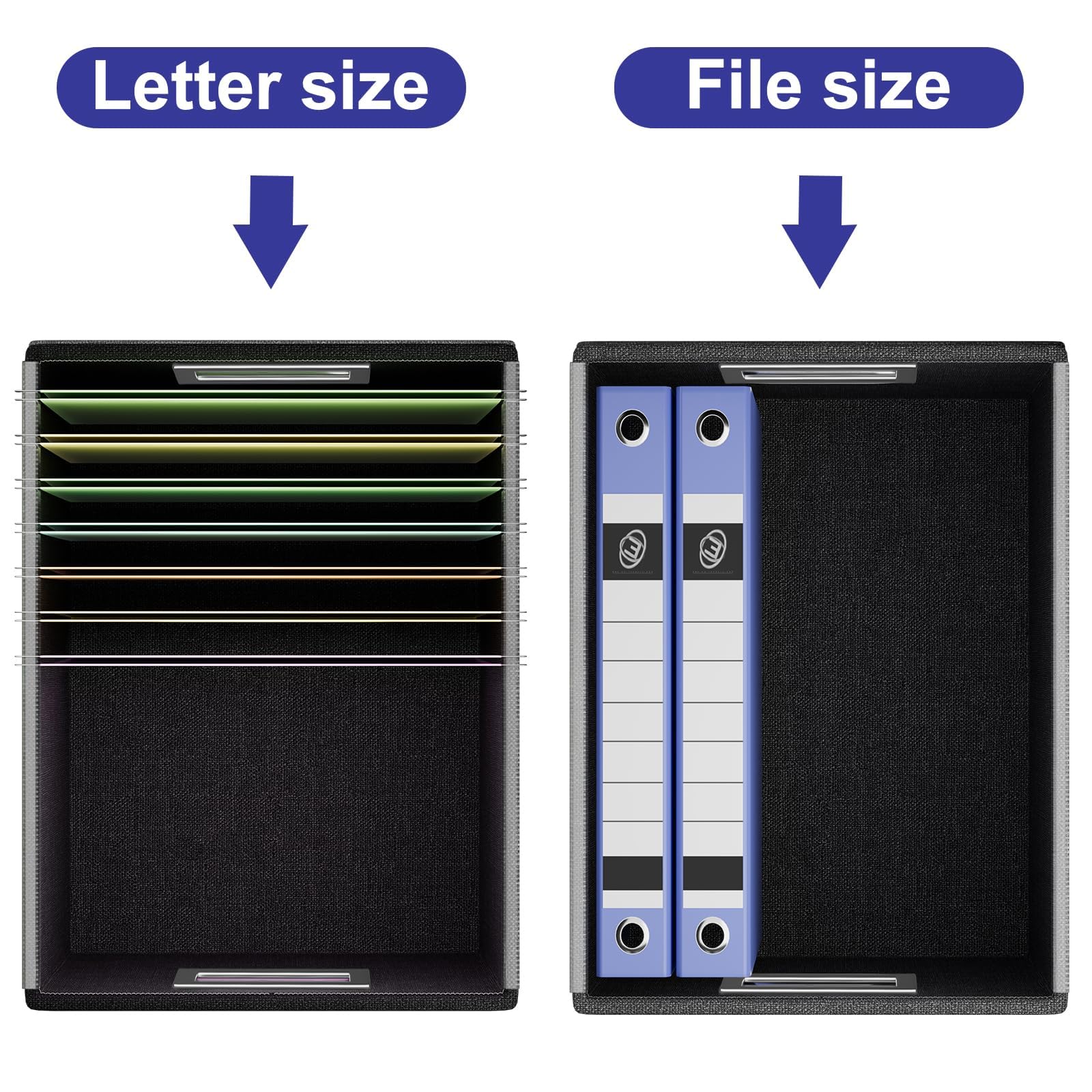 Huolewa File Organizer Box with Lids, Collapsible File Folder Organizer