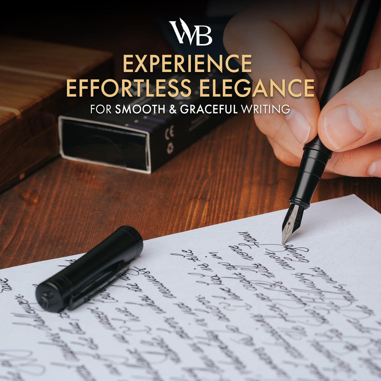 Wordsworth & Black Luxury Fountain Pen Set for Writing, Broad Nib, Black