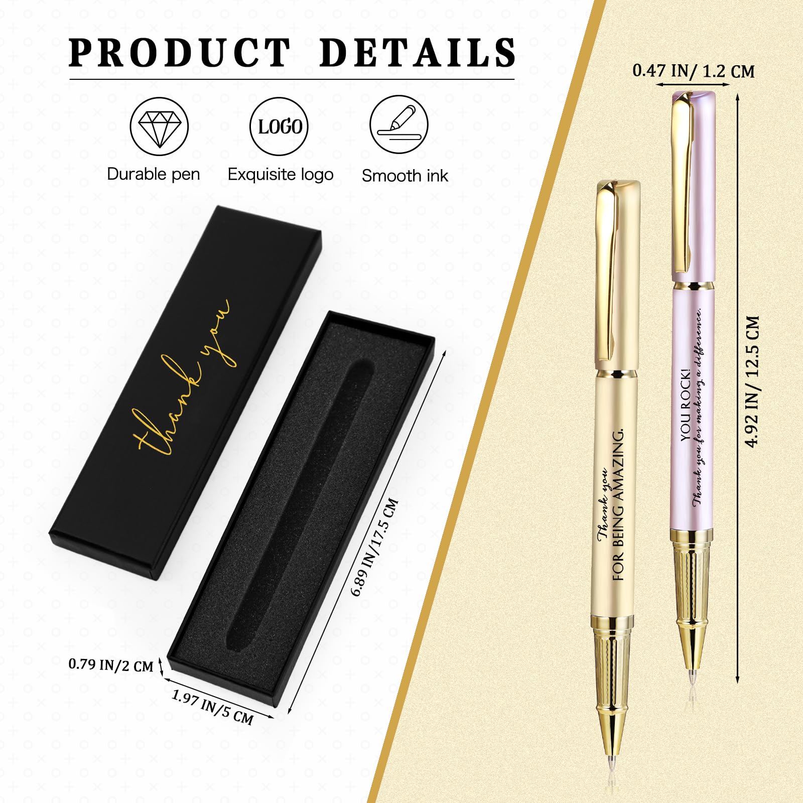 PerKoop 20 Sets Thank You Gifts Bulk Inspirational Ballpoint Pen with Box