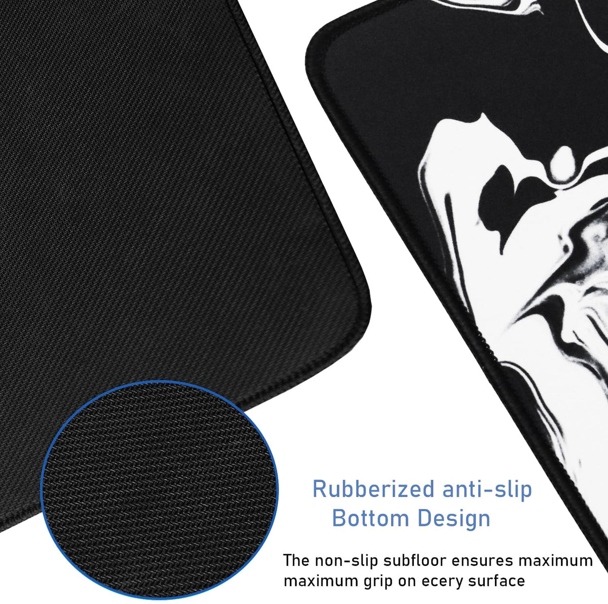 Large Gaming Mouse Pad with Stitched Edges, Non-Slip Natural Rubber Base