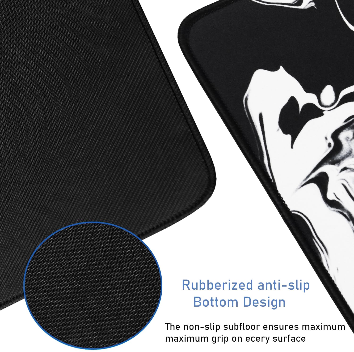 Large Gaming Mouse Pad with Stitched Edges, Non-Slip Natural Rubber Base