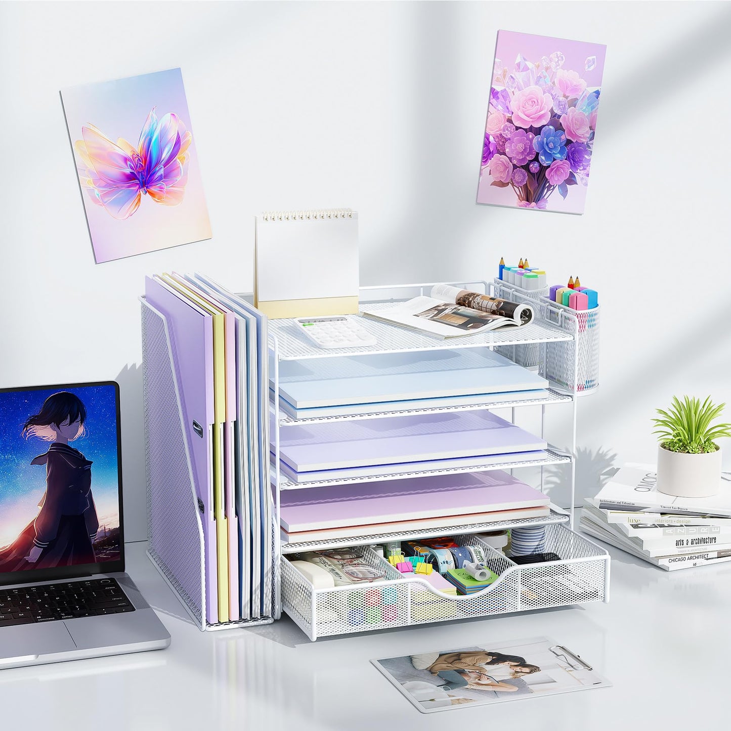 gianotter 5-Tier Desk Organizer with Drawers and File Holders