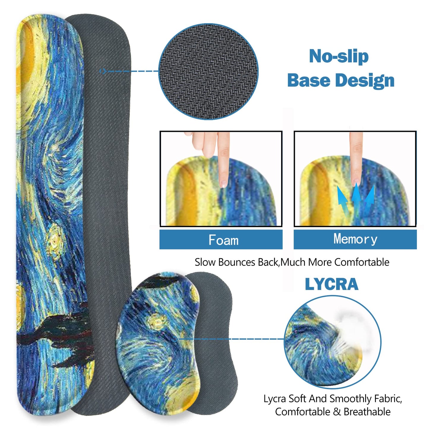 ToLuLu Large Mouse Pad, Memory Foam Keyboard Mouse Wrist Rest Support Set