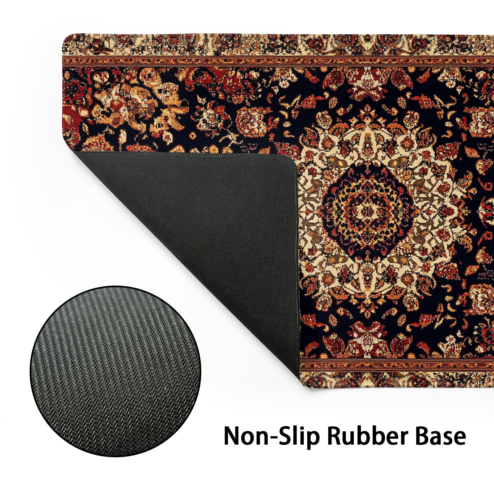 Vintage Rug Gaming Mouse Pad XL Dark Brown Retro Carpet Aesthetic Extended Large Mat Mousepad Desk