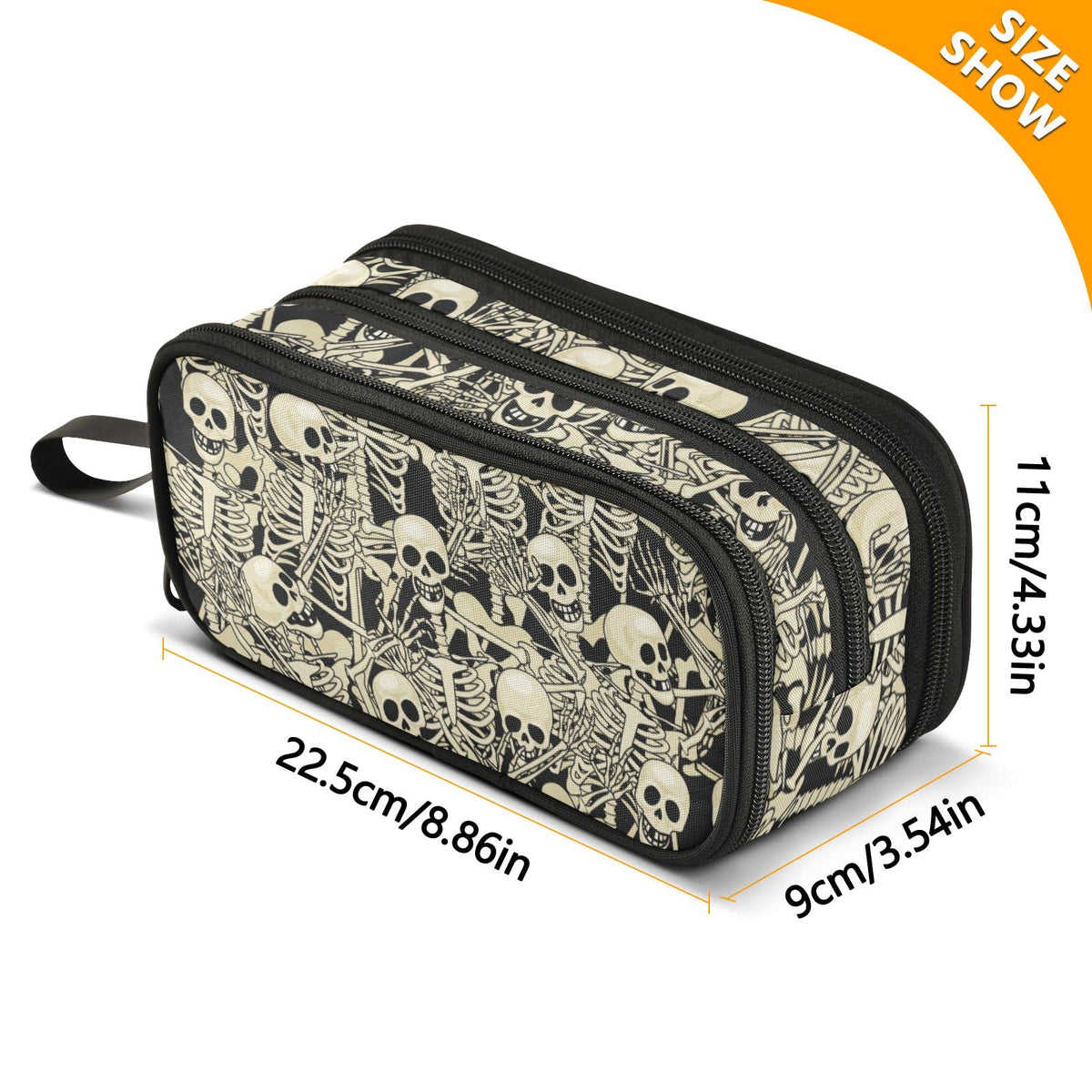 XUWU Skeletons Large Capacity Pencil Case Pencil Pouch Pen Box