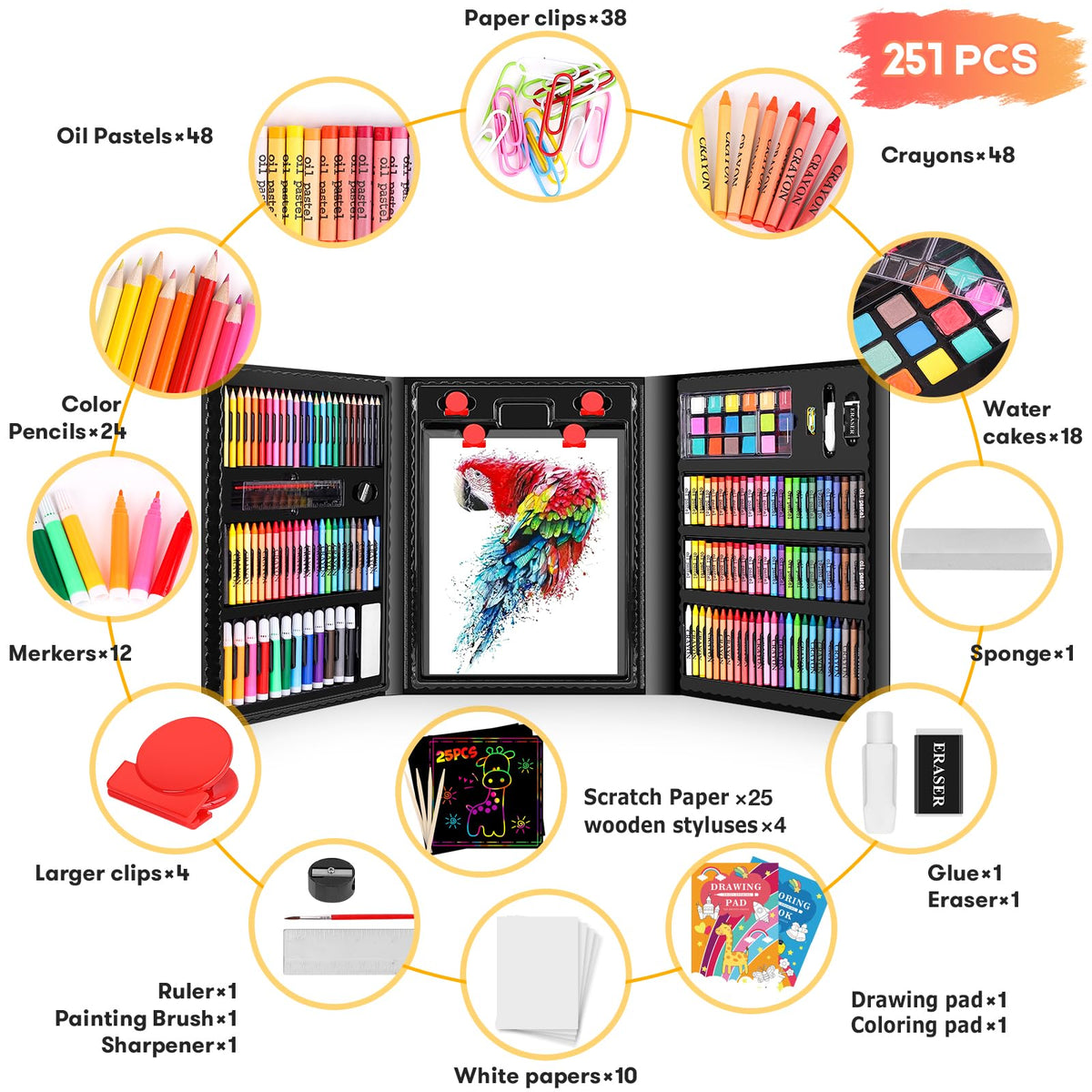 iBayam Art Kit, 251-Pack Art Supplies Drawing Kits, Arts & Crafts Gifts Box