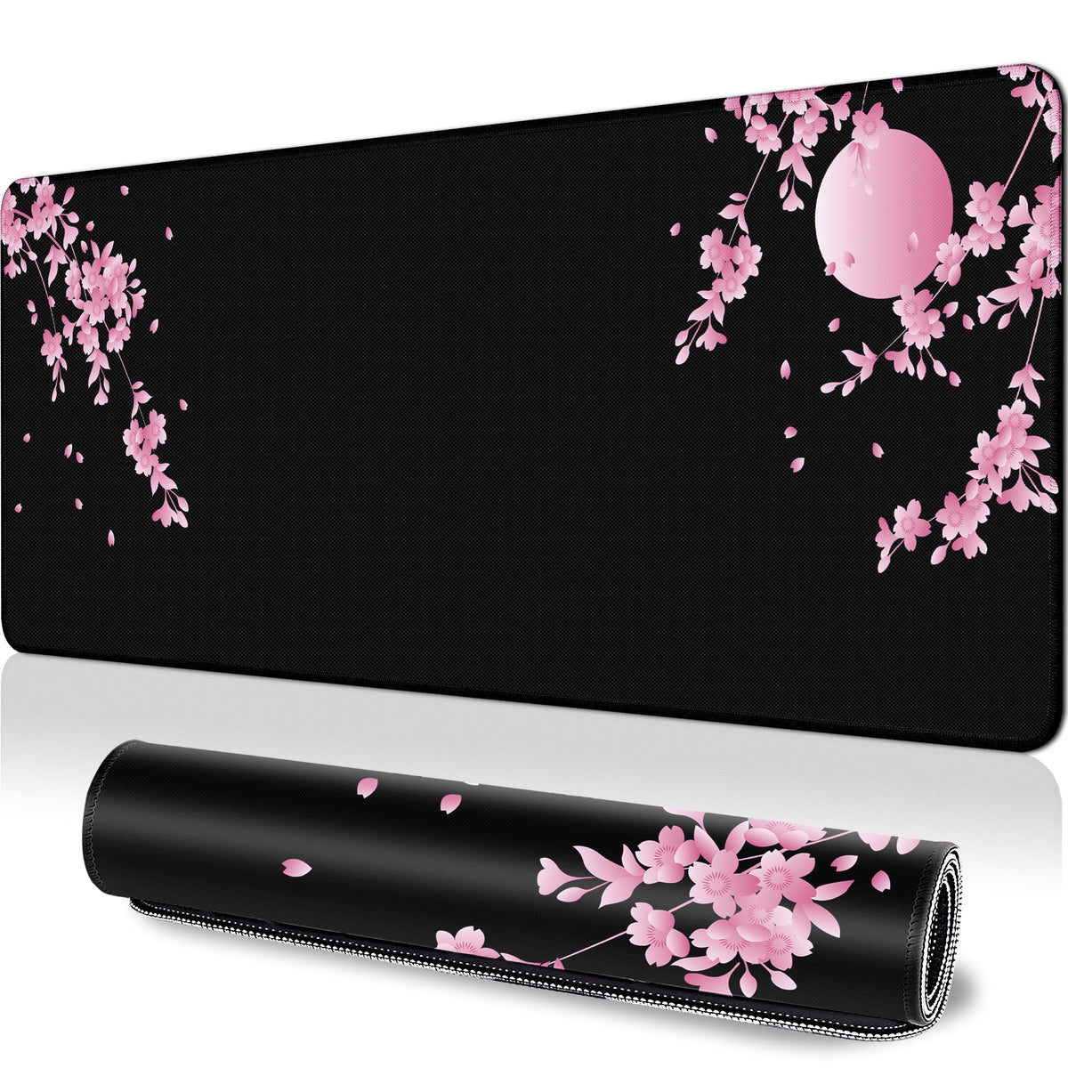 Japanese Gaming Mouse Pad Large Cherry Blossom Desk Mat, 31.5x11.8in, XL