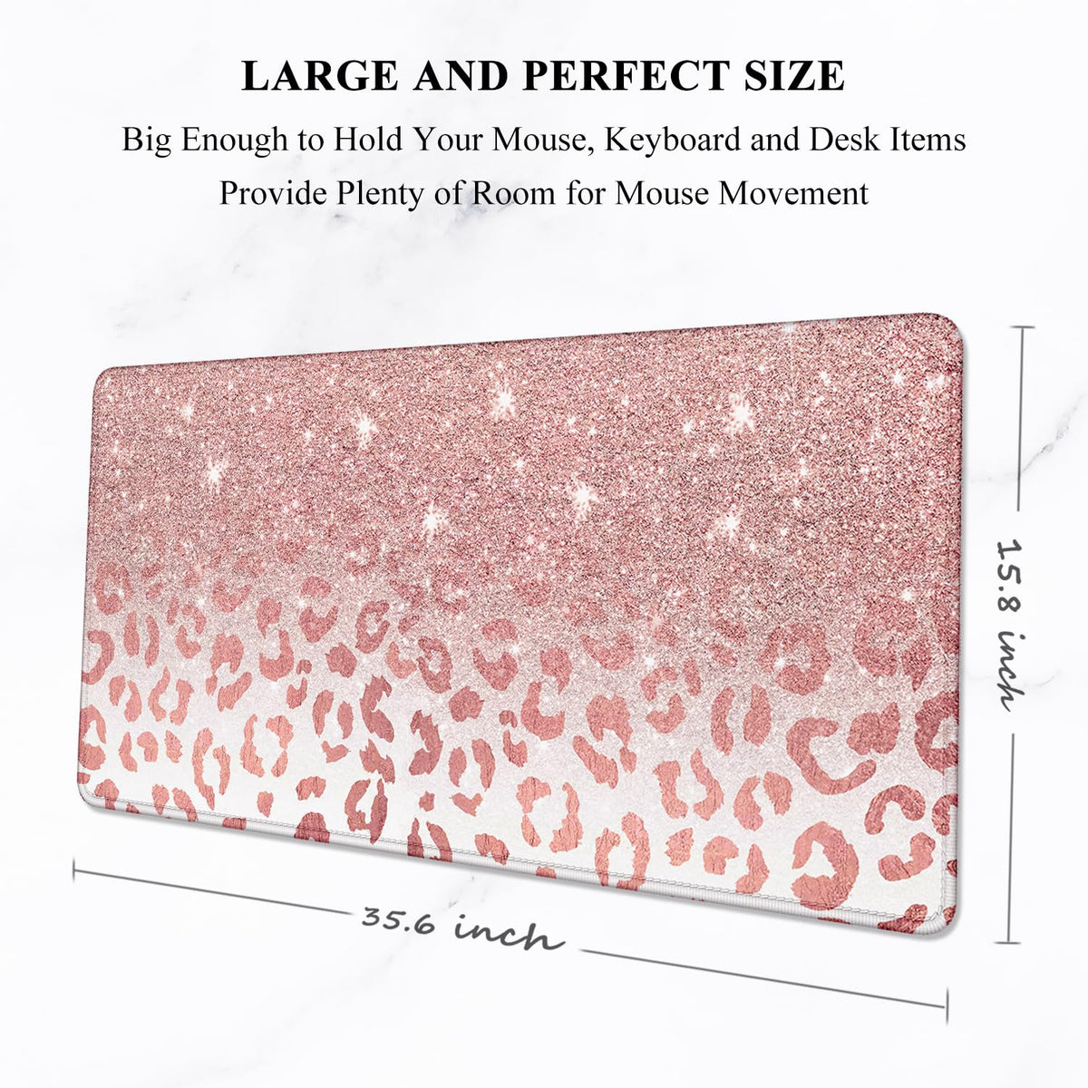 Auhoahsil Large Mouse Pad, XXL Desk Pad, Extened 35" x 15", Non-Slip Rubber Base, Stitched Edges