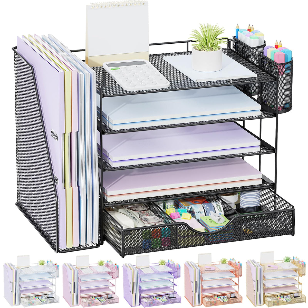 gianotter 5-Tier Desk Organizer with Drawers and File Holders