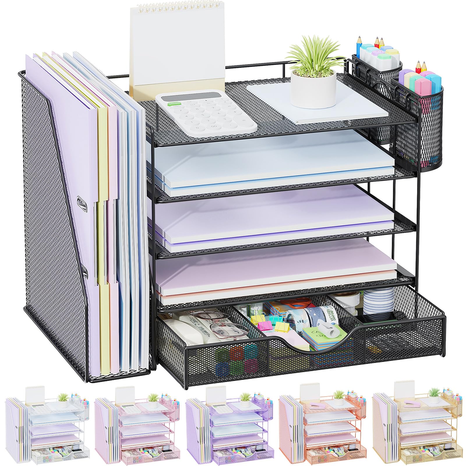 gianotter 5-Tier Desk Organizer with Drawers and File Holders