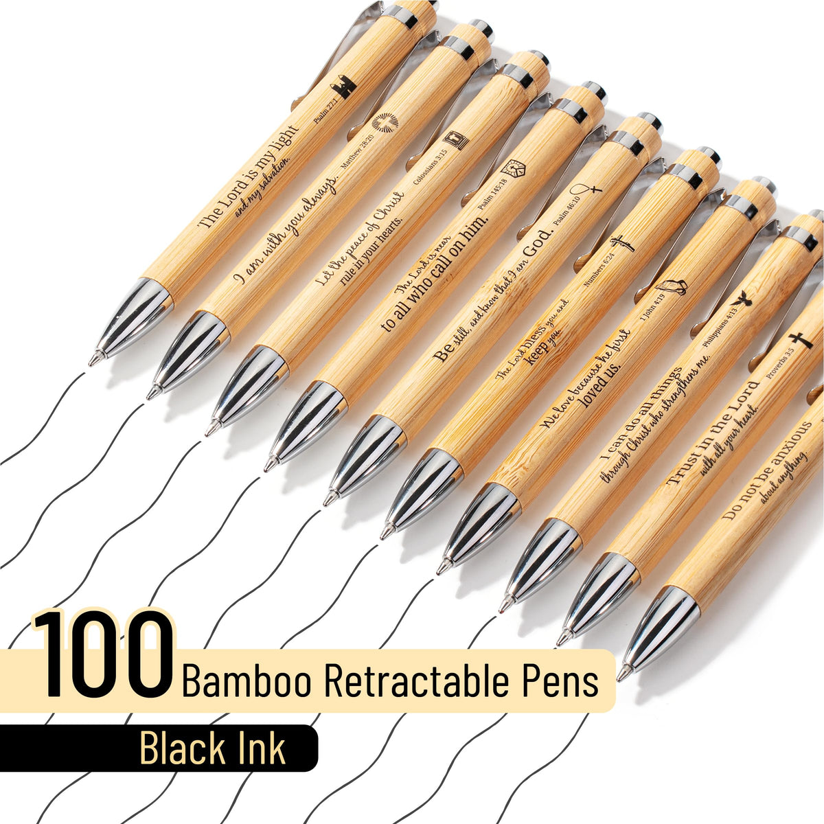 Mr. Pen- Bible Verse Pens Bulk, 100 Pack, Black Ink