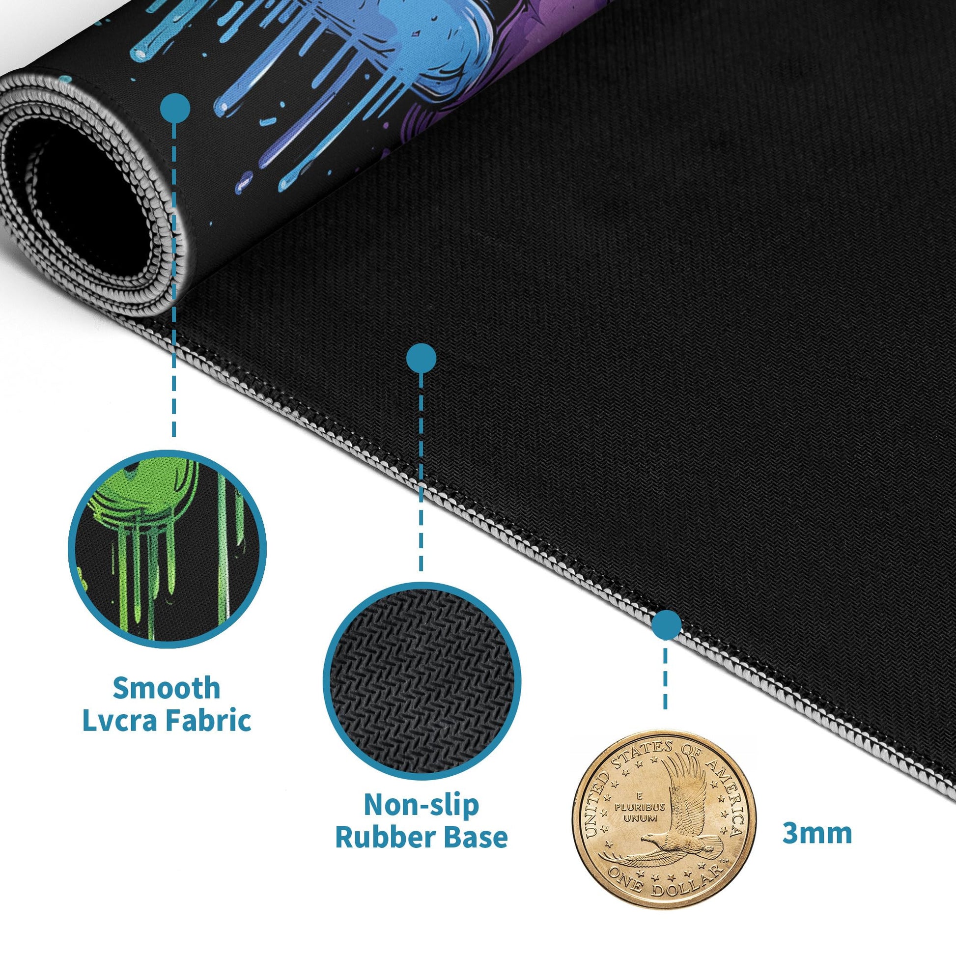 Gaming Mouse Pad Mat XL Extended Large Gaming Desk Pad Mousepad, Vibrant Game Computer Laptop